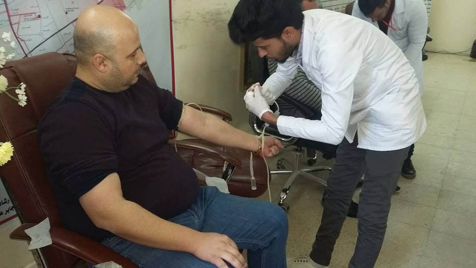 صحة النجف الاشرف   حملة تبرع بالدم في دائرة الكهرباء
